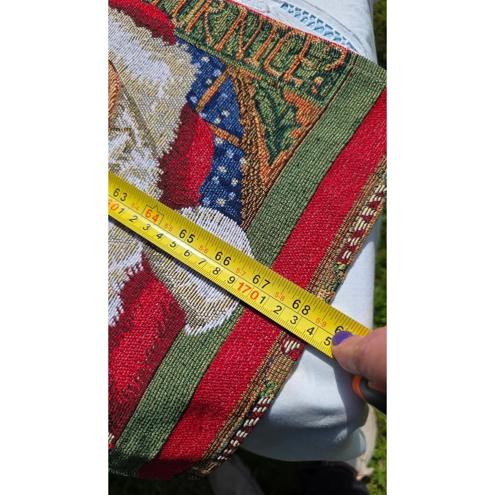 VTG Santa Claus Table Runner Christmas 